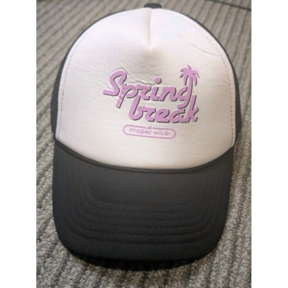 Proper Wild Spring Break Foam Trucker Hat Mesh Snapback Cap One Size Pink Black